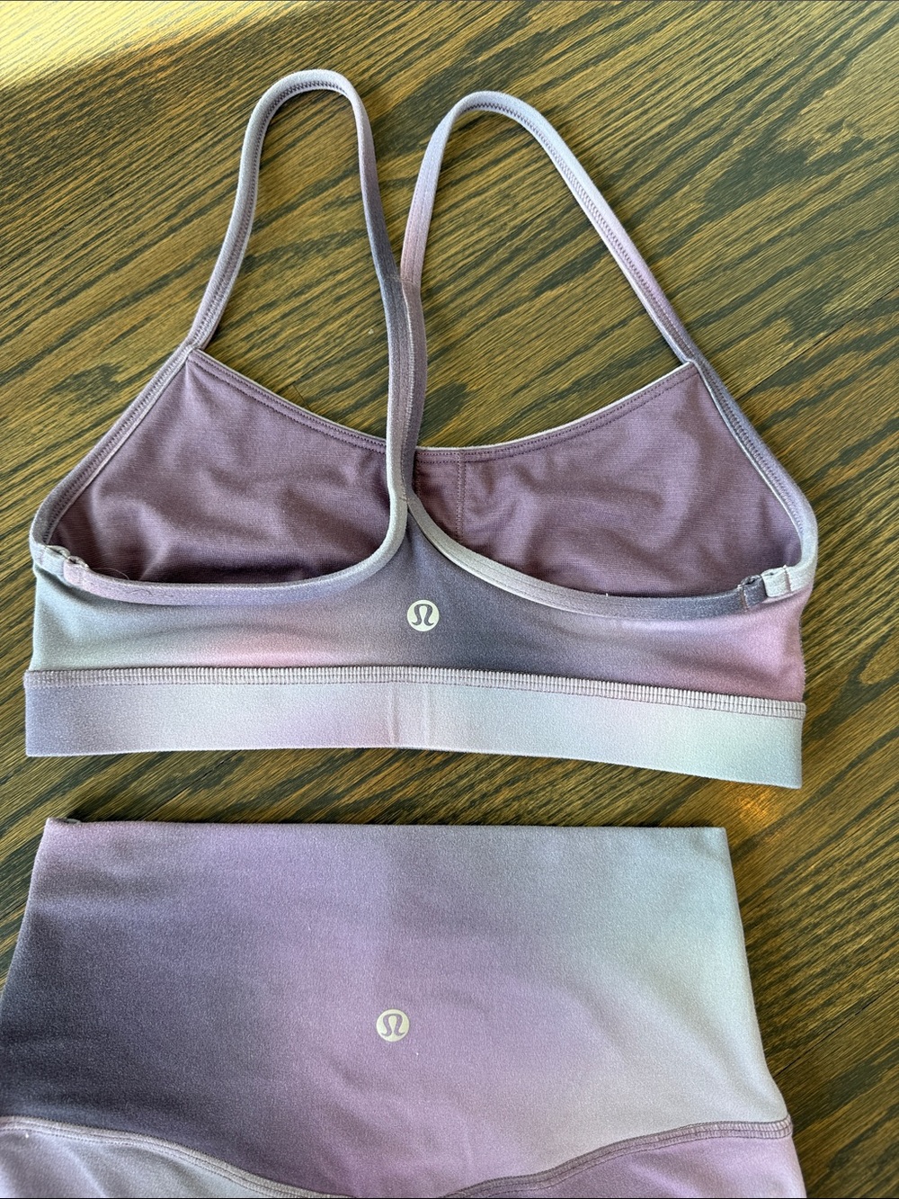 Lululemon Align High-Rise Short & Flow Y Bra Set Aurora Haze Purple Multi EUC - Picture 4 of 14